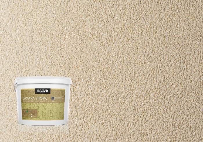 "Сахара" ЛЮКС камешковая фактурная штукатурка. Зерно 1,0 мм.